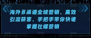 海外多渠道全域营销,高效引流获客,手把手带你快速掌握社媒营销-成可创学网