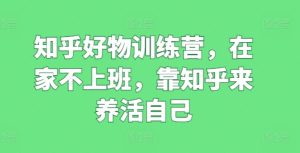 知乎好物训练营，在家不上班，靠知乎来养活自己-成可创学网