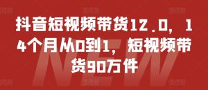 抖音短视频带货12.0,14个月从0到1,短视频带货90万件-成可创学网