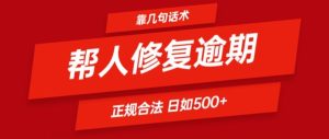 靠一套话术帮人解决逾期日入500+ 看一遍就会(正规合法)【揭秘】-成可创学网