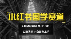 小红书国学赛道，无脑粘贴复制，单日1K，实操演示，小白即刻上手【揭秘】-成可创学网