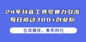 24年抖音工具号暴力引流，每日被动300+创业粉，创业粉捷径，卷死同行【揭秘】-成可创学网