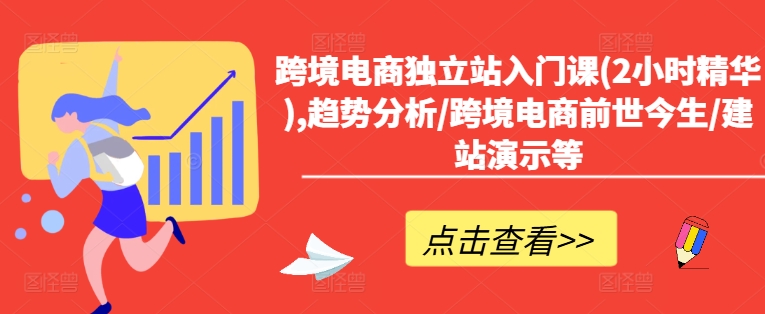 跨境电商独立站入门课(2小时精华),趋势分析/跨境电商前世今生/建站演示等-成可创学网