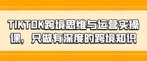TIKTOK跨境思维与运营实操课,只做有深度的跨境知识-成可创学网
