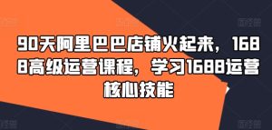 90天阿里巴巴店铺火起来,1688高级运营课程,学习1688运营核心技能-成可创学网