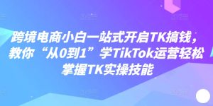 跨境电商小白一站式开启TK搞钱，教你“从0到1”学TikTok运营轻松掌握TK实操技能-成可创学网