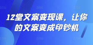 12堂文案变现课,让你的文案变成印钞机-成可创学网