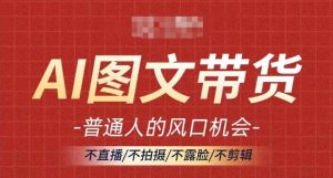 AI图文带货流量新趋势,普通人的风口机会,不直播/不拍摄/不露脸/不剪辑,轻松实现月入过万-成可创学网