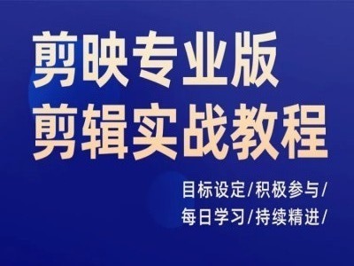 剪映专业版剪辑实战教程，目标设定/积极参与/每日学习/持续精进-成可创学网