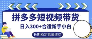 拼多多短视频带货日入300+有长期稳定被动收益，合适新手小白【揭秘】-成可创学网