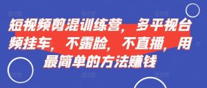 短视频剪混训练营,多平视台频挂车,不露脸,不直播,用最简单的方法赚钱-成可创学网