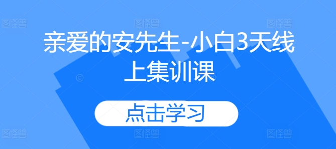 亲爱的安先生-小白3天线上集训课-成可创学网