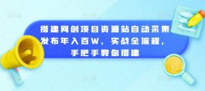 搭建网创项目资源站自动采集发布年入百W,实战全流程,手把手教你搭建【揭秘】-成可创学网