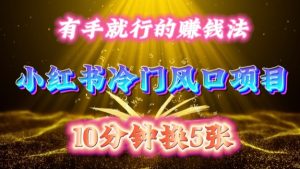 每天 10 分钟,小红书冷门风口项目开启,有手就行的搬运赚钱法,小白日入500 +【揭秘】-成可创学网