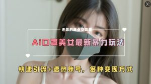 AI美女新玩法，超大流量+快速引流+速热账号-成可创学网