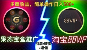 果冻宝盒推广88VIP，引流+转卖+返佣，多重收益，简单操作日入5张【揭秘】-成可创学网