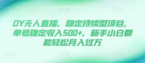 DY无人直播，稳定持续型项目，单号稳定收入500+，新手小白都能轻松月入过万【揭秘】-成可创学网