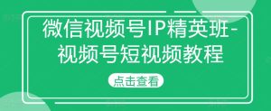 微信视频号IP精英班-视频号短视频教程-成可创学网