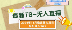 【最新TB-无人直播】11月最新,打造你的日不落直播间,轻松月入过W【揭秘】-成可创学网