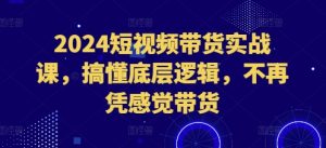 2024短视频带货实战课，搞懂底层逻辑，不再凭感觉带货-成可创学网