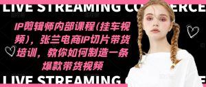 IP剪辑师内部课程(挂车视频)(更新12月),张兰电商IP切片带货培训,教你如何制造一条爆款带货视频-成可创学网