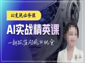 AI实战精英课,chatgptAI实战教程,一起抓住AI风口的机会-成可创学网