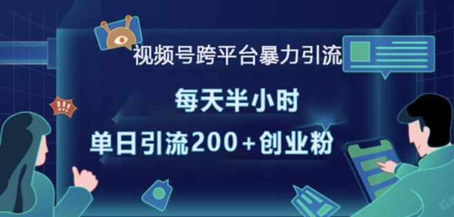 视频号跨平台暴力引流，每天半小时，单日引流200+精准创业粉-成可创学网