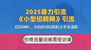 2025最新暴力引流方法,招聘平台一天引流300+,日变现多张,专业人士力荐-成可创学网