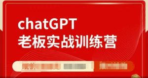 ChatGPT老板实战训练营,用GPT带飞,一人顶一个团队-成可创学网