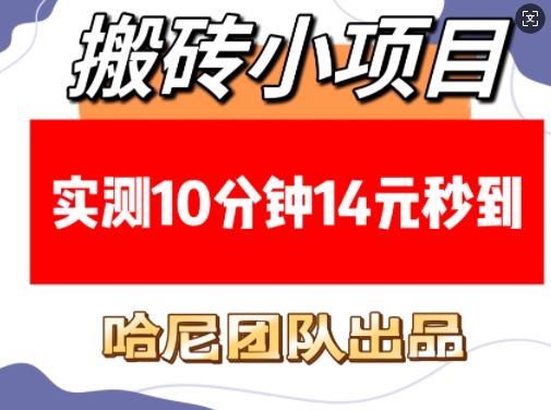 搬砖小项目，实测10分钟14元秒到，每天稳定几张(赠送必看稳定)-成可创学网