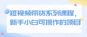 短视频带货系列课程,新手小白可操作的项目-成可创学网