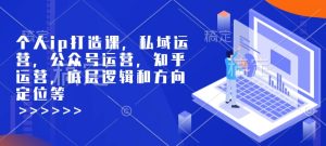 个人ip打造课,私域运营,公众号运营,知乎运营,底层逻辑和方向定位等-成可创学网