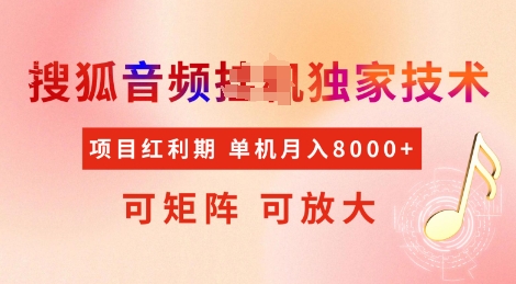 全网首发搜狐音频挂JI独家技术，项目红利期，可矩阵可放大，稳定月入8k【揭秘】-成可创学网