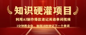 知识硬灌，10秒钟让你记住一个单词，3分钟一个视频，日入多张不是梦-成可创学网