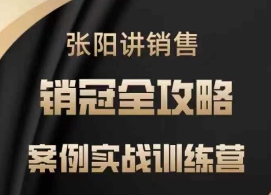 张阳讲销售实战训练营，​案例实战训练，销冠全攻略-成可创学网