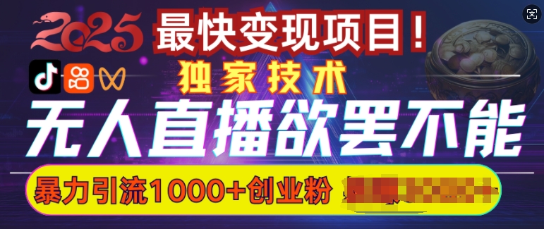 欲罢不能的无人直播引流，超暴力日引流1000+高质量精准创业粉-成可创学网