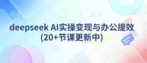 deepseek AI实操变现与办公提效(20+节课更新中)-成可创学网