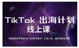 TikTok跨境电商新手起号与运营全攻略，0基础做跨境电商TIKTOK新手起号，小店入驻，操作指南全流程-成可创学网