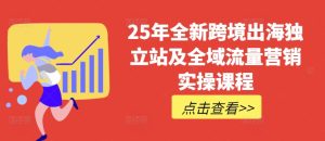 25年全新跨境出海独立站及全域流量营销实操课程，跨境电商独立站TIKTOK全域营销普货特货玩法大全-成可创学网