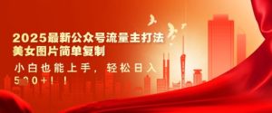 2025最新公众号流量主打法,美女图片简单复制,小白也能上手,轻松日入5张-成可创学网