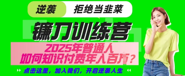 【网创项目终点站-镰刀训练营超级IP合伙人】25年普通人如何通过知识付费实现逆袭【揭秘】-成可创学网
