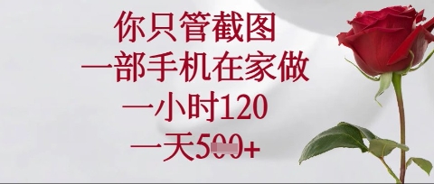 你只管截图，一部手机在家操作，一小时120.一天5张【揭秘】-成可创学网