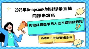 2025年Deepseek附能绿幕直播间挣米攻略无需拜师自学月入过W保姆级教程,最适合小白宝妈的轻创业-成可创学网