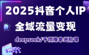 2025抖音个人IP全域流量变现进阶课，deepseek千川爆单进阶课-成可创学网