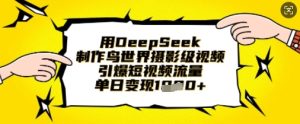用DeepSeek制作鸟世界摄影级视频,引爆短视频流量,单日变现1k-成可创学网