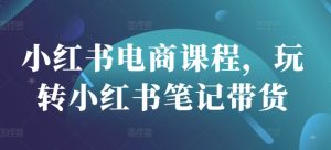 小红书电商课程,玩转小红书笔记带货-成可创学网