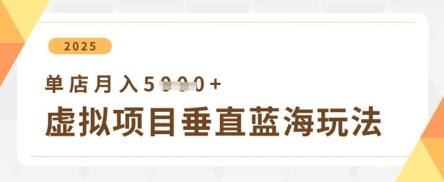 虚拟项目垂直玩法，实现单店月入5k+-成可创学网