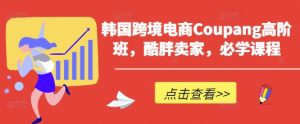 韩国跨境电商Coupang高阶班,酷胖卖家,必学课程-成可创学网