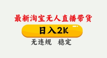 4月最新淘宝无人直播带货，日入数张，不违规不封号，独家技术，操作简单【揭秘】-成可创学网