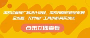 淘系运营推广标准化流程，​淘系改版后新品布局全流程，无界推广工具拆解高阶玩法-成可创学网